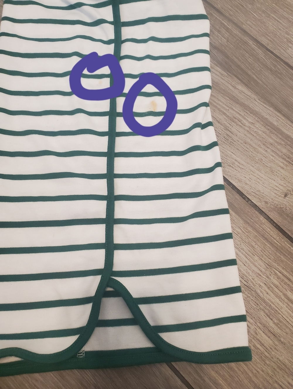 LAKE women's 100% pima cotton green white striped short sleeve pajama set size S - Picture 11 of 13